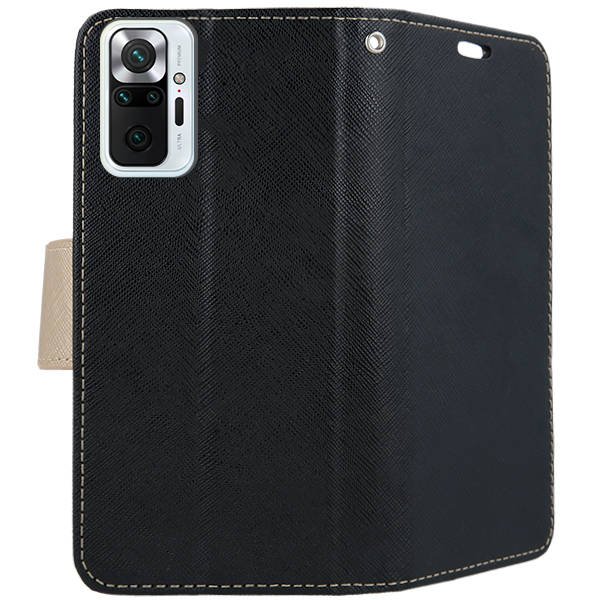 Knižkové puzdro pre Xiaomi Redmi Note 10 Pro - FANCY čierno zlaté