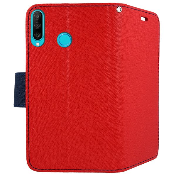 Knižkové puzdro pre Huawei P30 Lite - FANCY červeno modré
