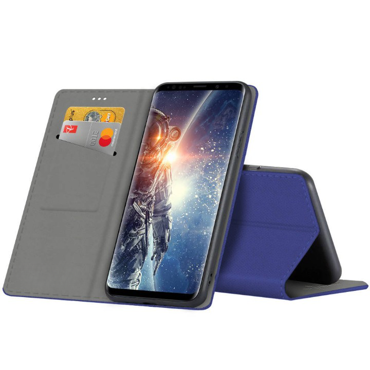 9D SKLO + PÚZDRO 2v1 pre Samsung Galaxy S8 - Knižkové MAGNET modré