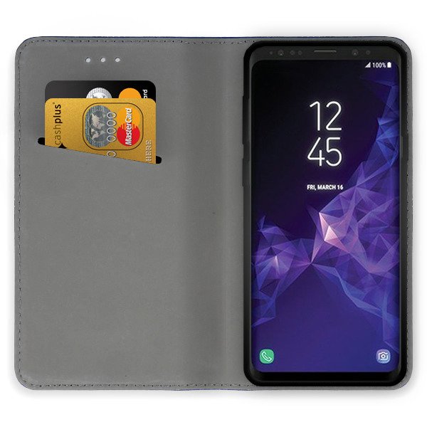 9D SKLO + PUZDRO 2v1 pre Samsung Galaxy S9 Plus - Knižkové MAGNET čierne