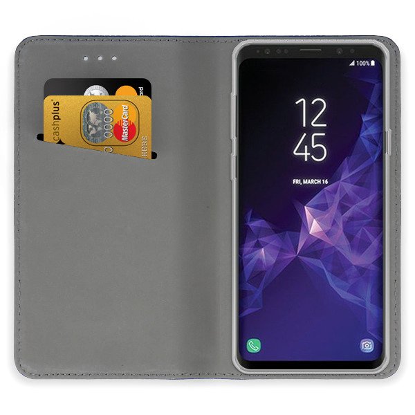 9D SKLO + PUZDRO 2v1 pre Samsung Galaxy S9 Plus - Knižkové MAGNET modré