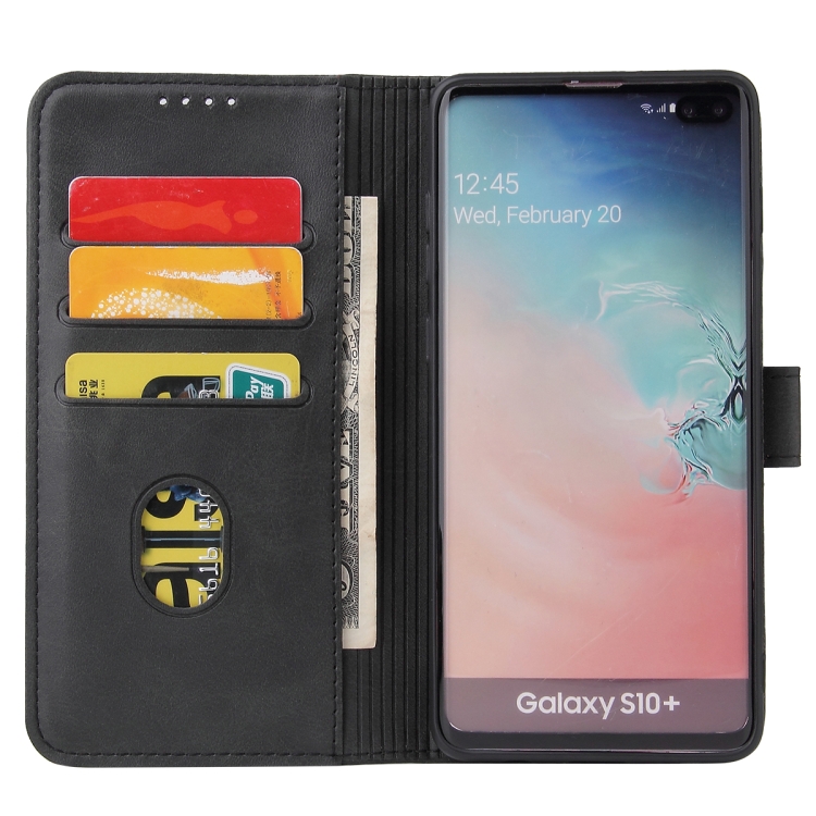SKLO + PUZDRO 2v1 pre Samsung Galaxy S10 Plus - Knižkové SOLID čierne