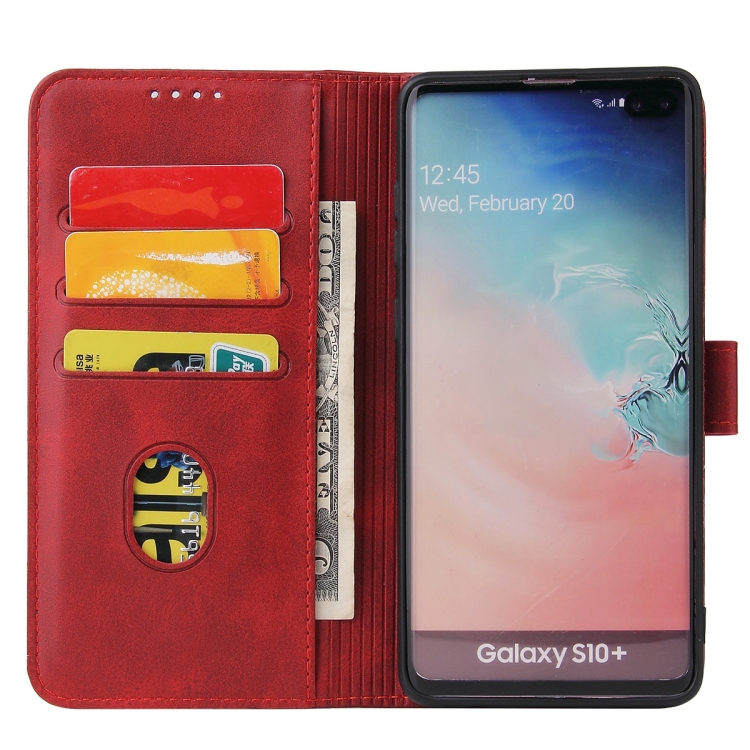 Knižkové puzdro pre Samsung Galaxy S10 Plus - SOLID červené