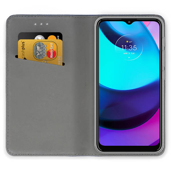 9D SKLO + PUZDRO 2v1 pre Motorola Moto E13 - Knižkové MAGNETIC čierne