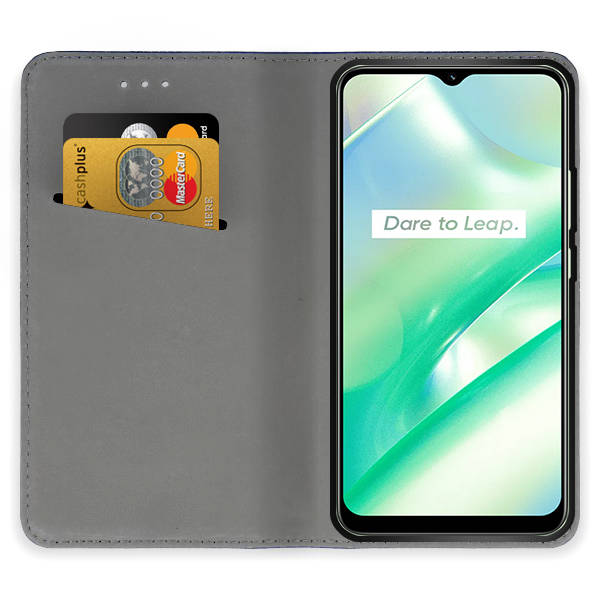 9D SKLO + PUZDRO 2v1 pre Realme C33 - Knižkové MAGNET čierne