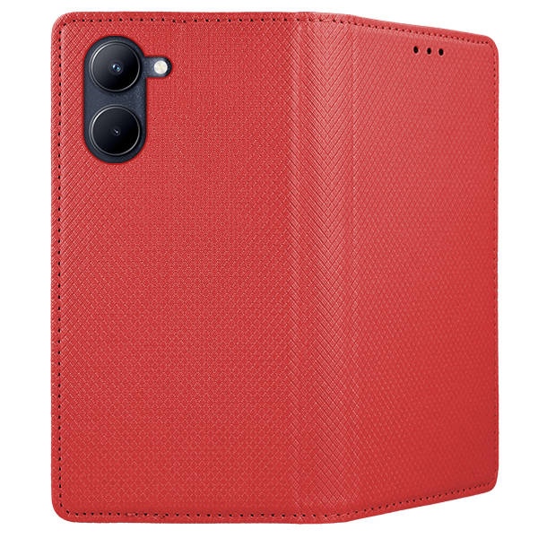 9D SKLO + PUZDRO 2v1 pre Realme C33 - Knižkové MAGNET červené