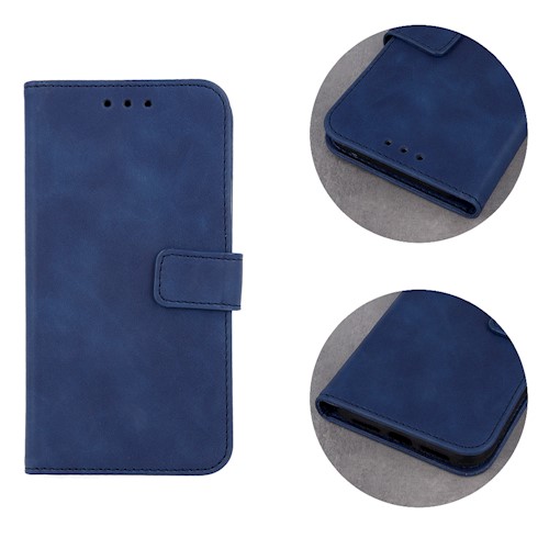 SKLO + PUZDRO 2v1 pre Xiaomi Redmi 12C - Knižkové puzdro Velvet modré