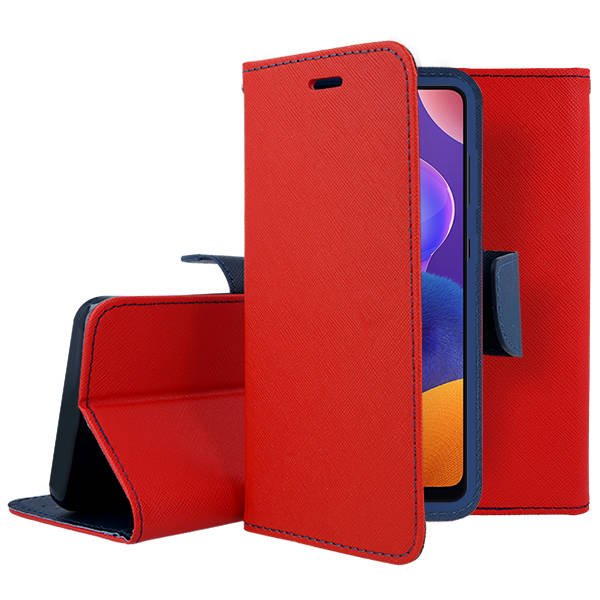 SKLO + PUZDRO 2v1 pre Xiaomi Redmi 12C - Knižkové puzdro FANCY červené