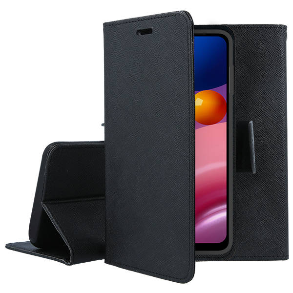 SKLO + PUZDRO 2v1 pre Xiaomi Redmi 10 5G - Knižkové FANCY čierne