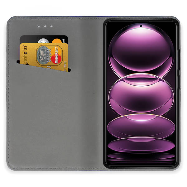 SKLO + PUZDRO 2v1 pre Xiaomi Redmi Note 12 Pro+ 5G - Knižkové MAGNET čierne