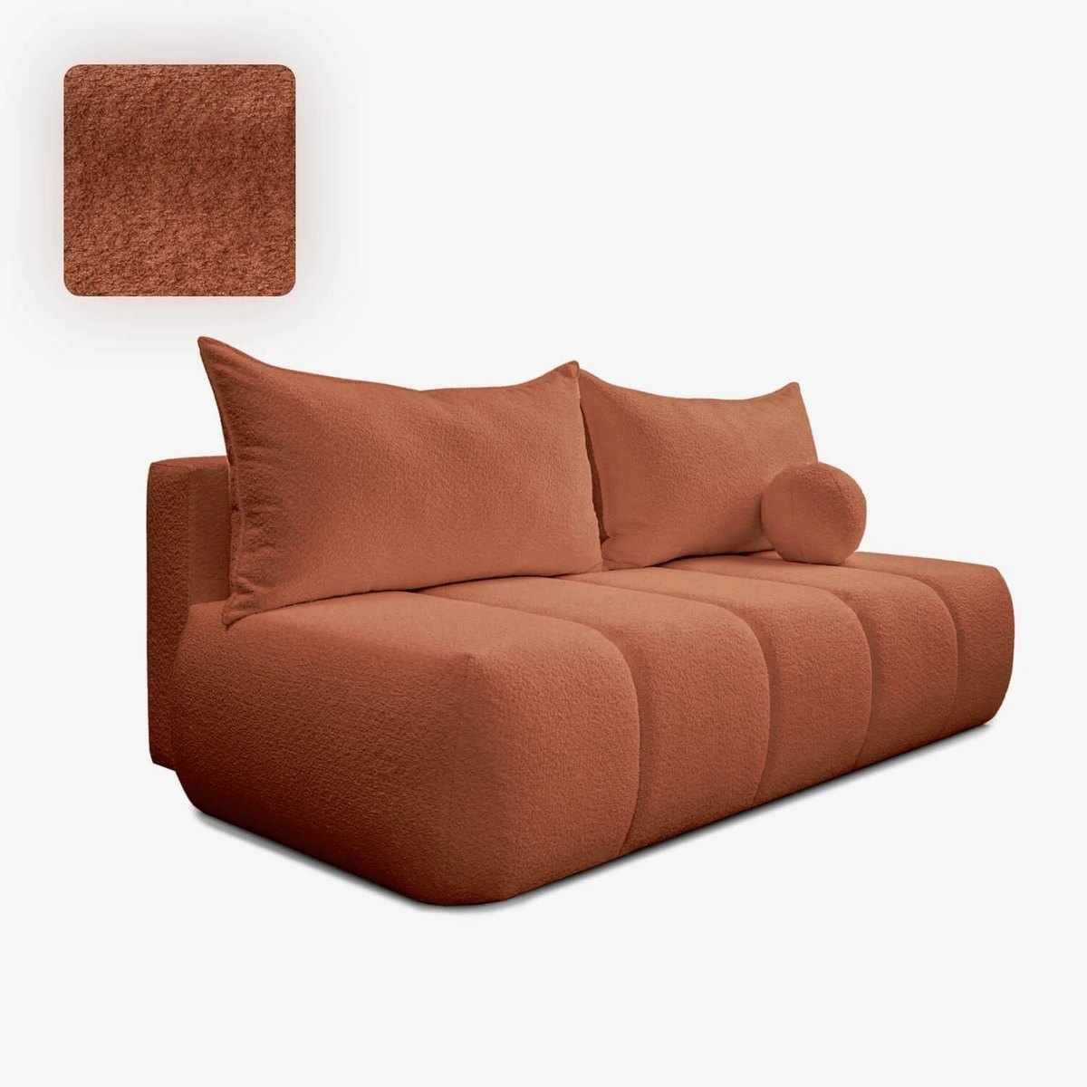 Pohovka SARIA – hrdzavá látka boucle – foto 4