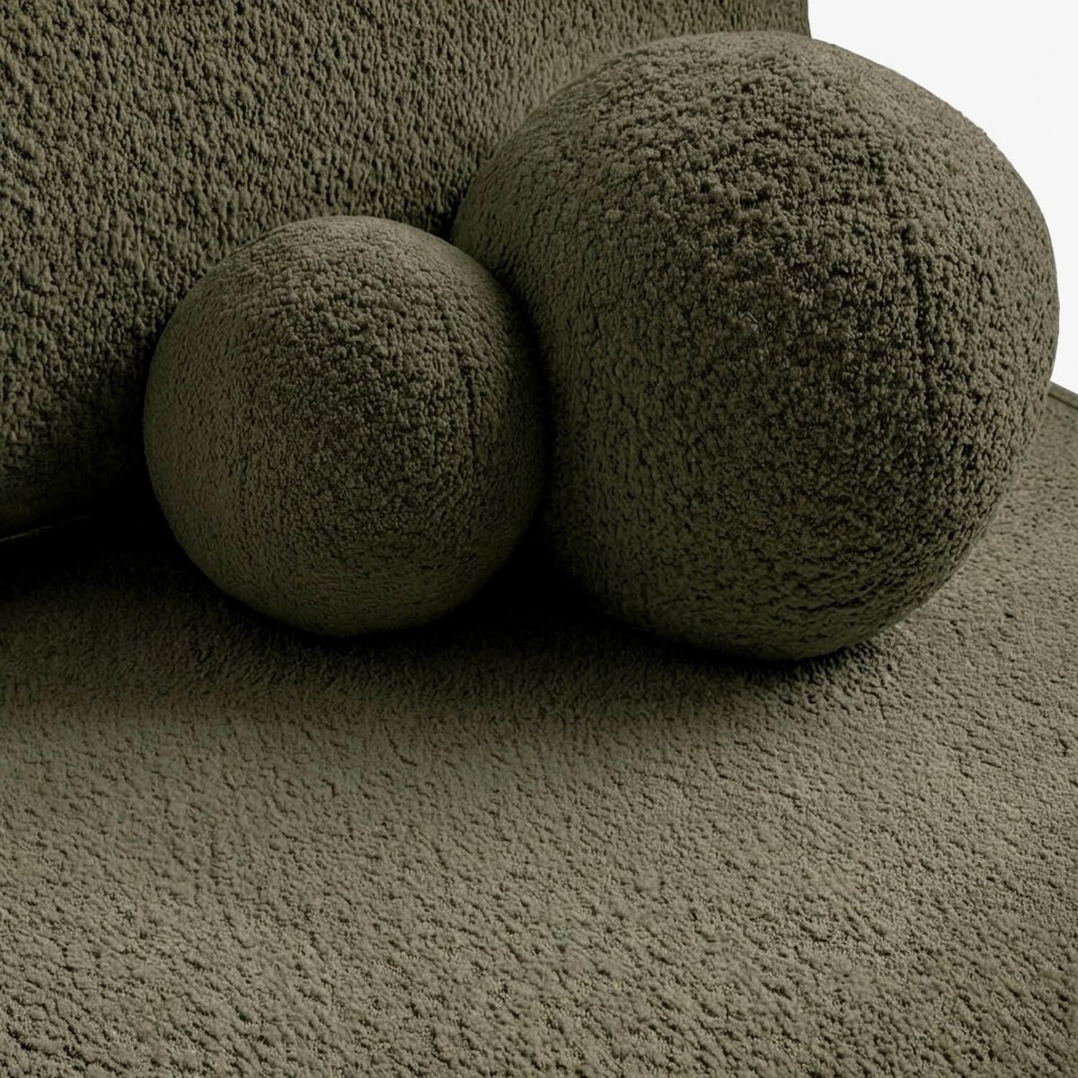 Pohovka ARVETO – olivová látka boucle – foto 6