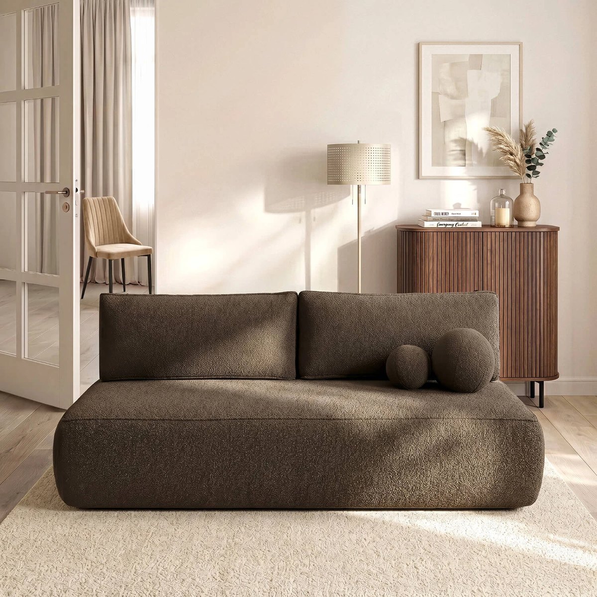 Pohovka ARVETO – mocca látka boucle – foto 2