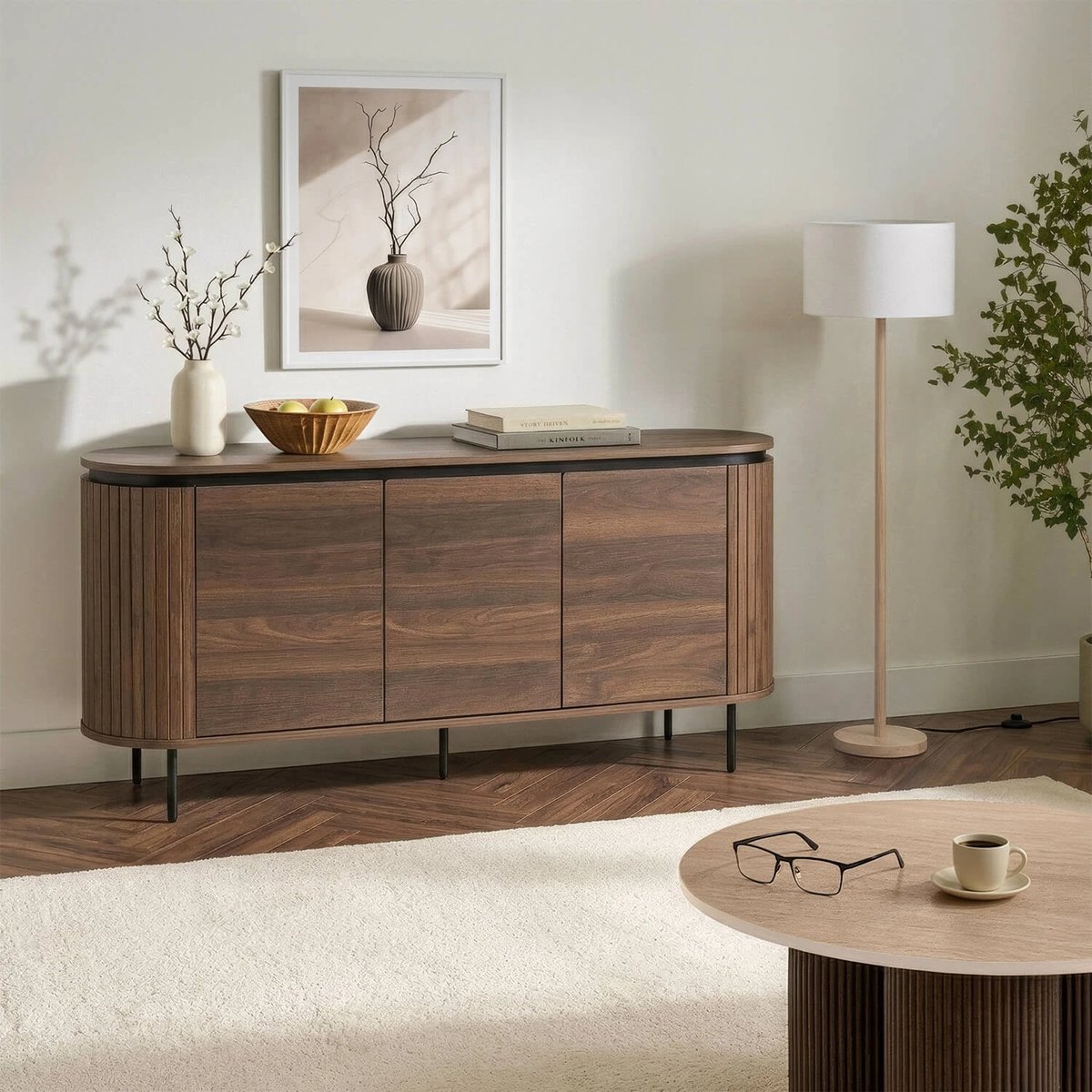 Komoda BECK – 160 cm, orech – foto 2