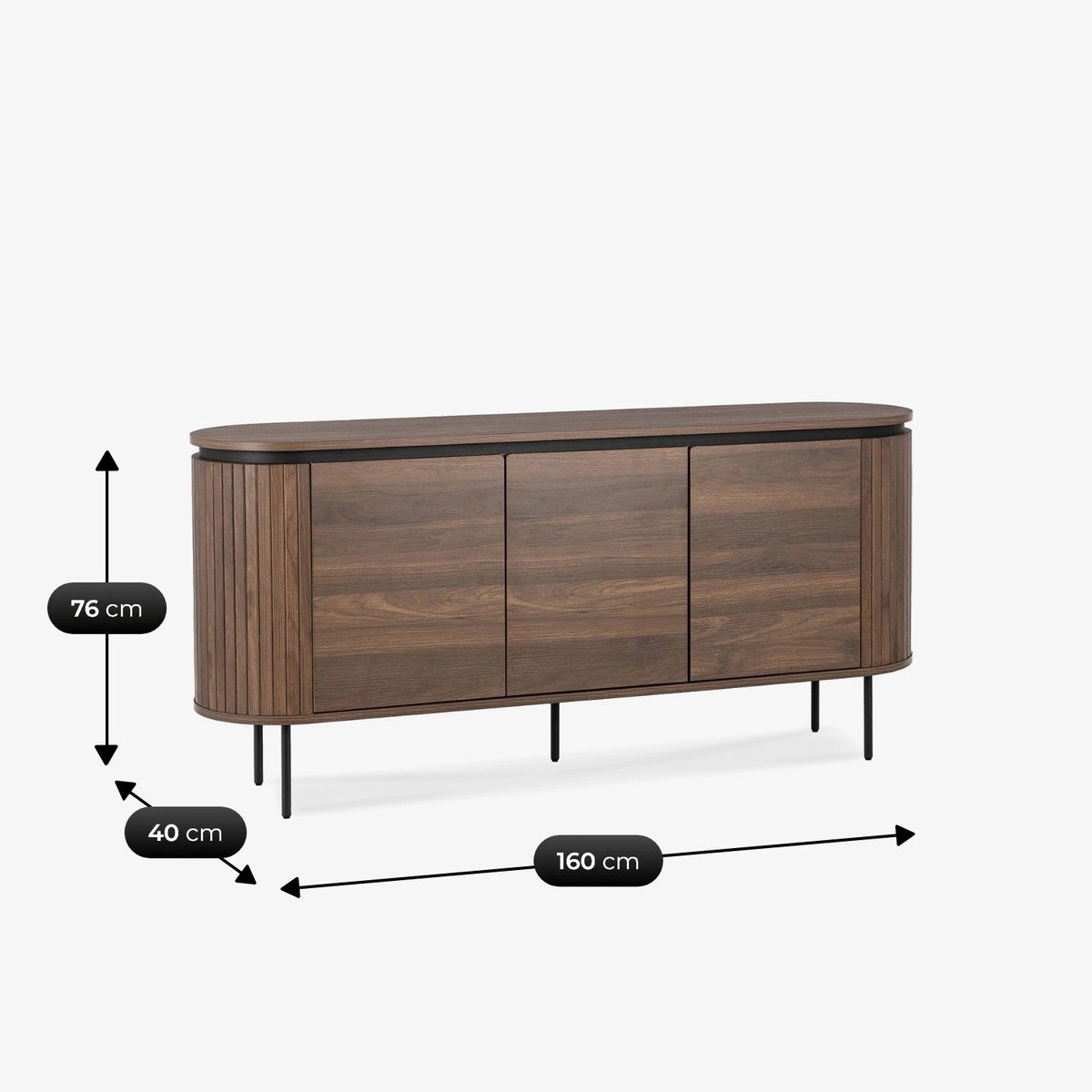 Komoda BECK – 160 cm, orech – foto 7