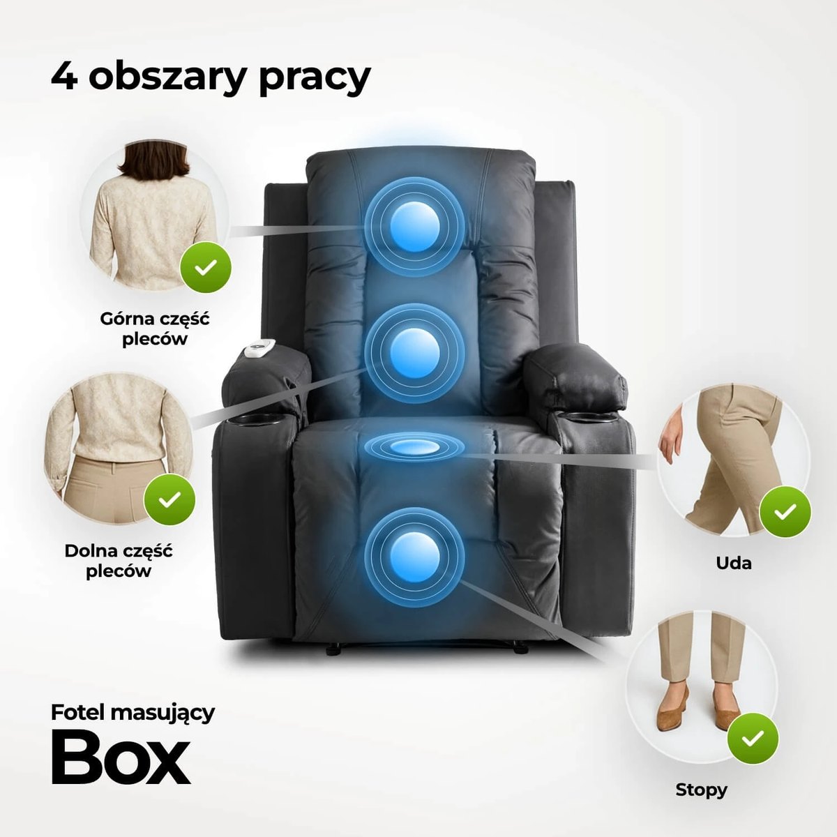 Masážne kreslo BOX – čierna ekokoža – foto 6