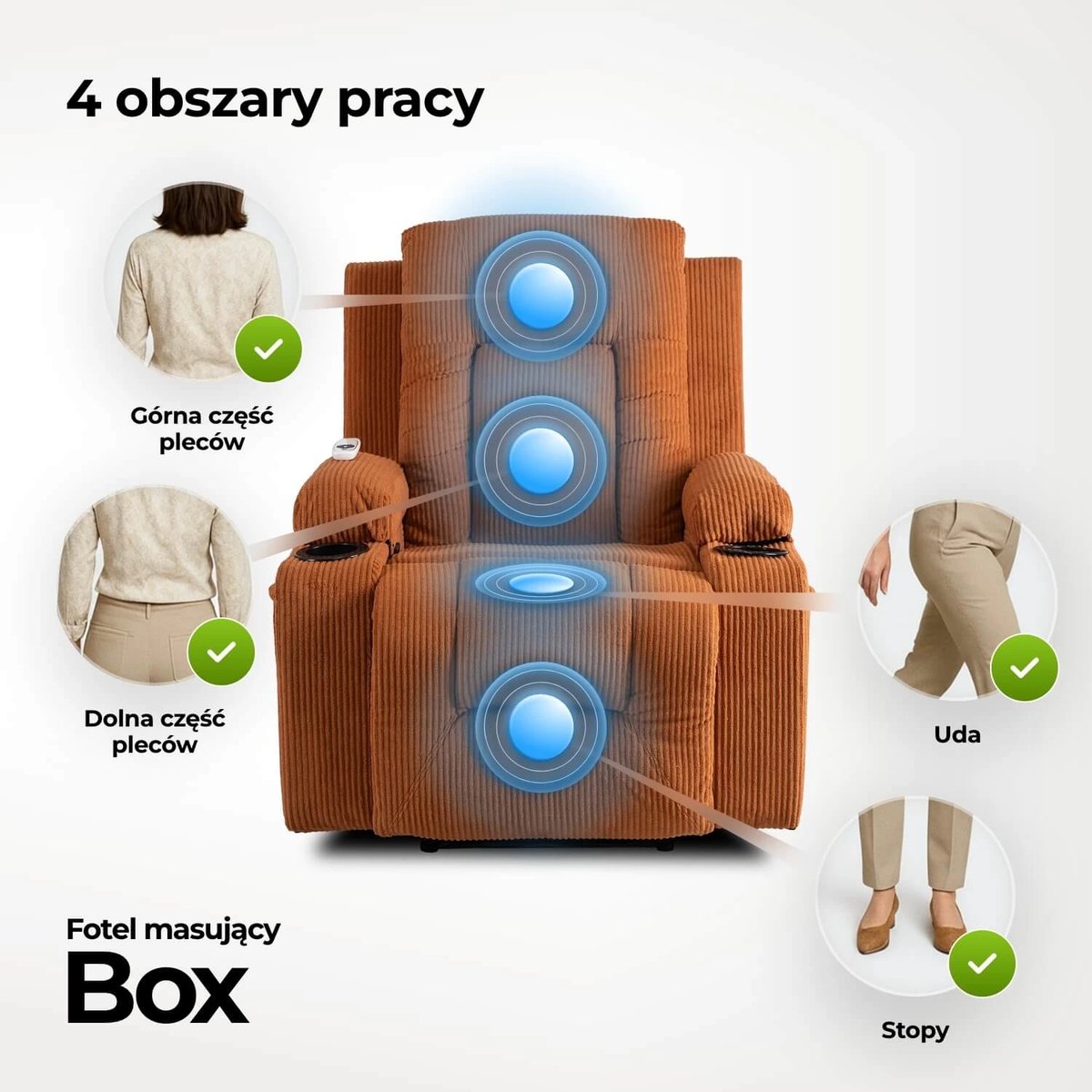 Masážne kreslo BOX – hrdzavý menčester – foto 6