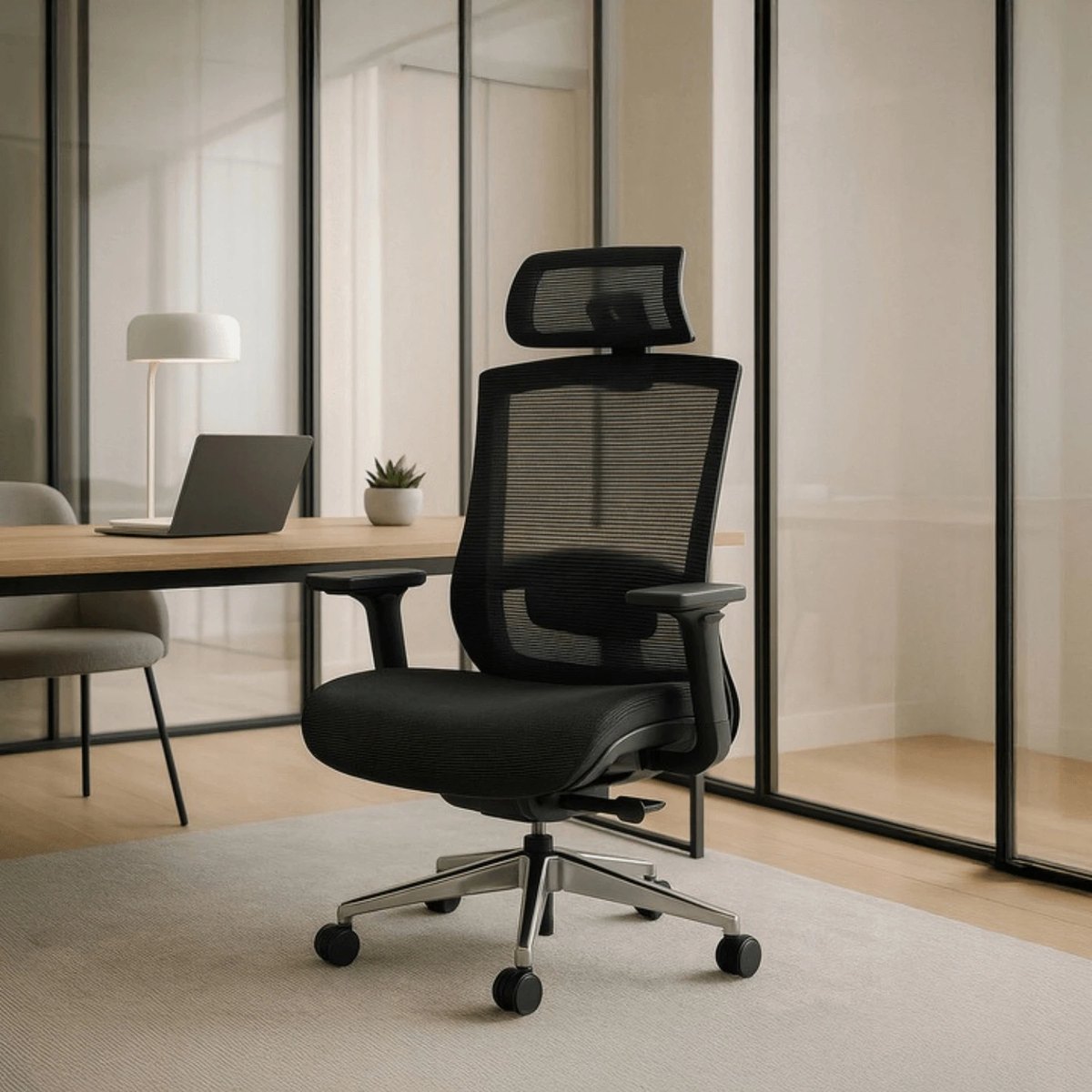 Ergonomické kancelárske kreslo DYLAN – čierne – foto 2