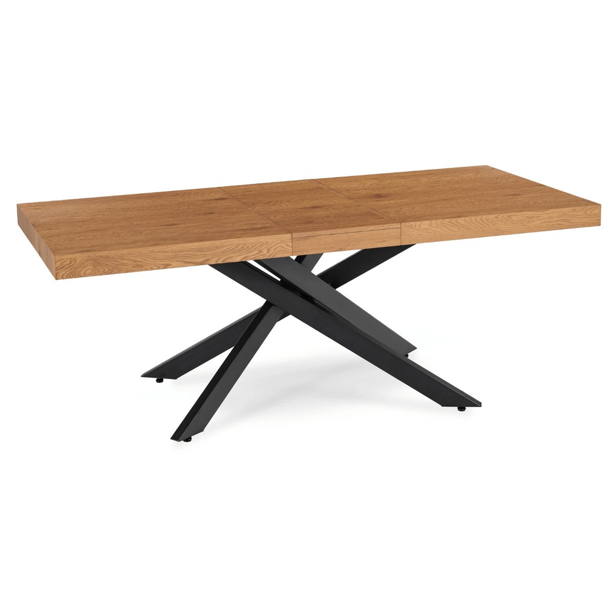 Rozkladací stôl HAMPTON – 160–240 cm, zlatý dub, čierna podnož – foto 6