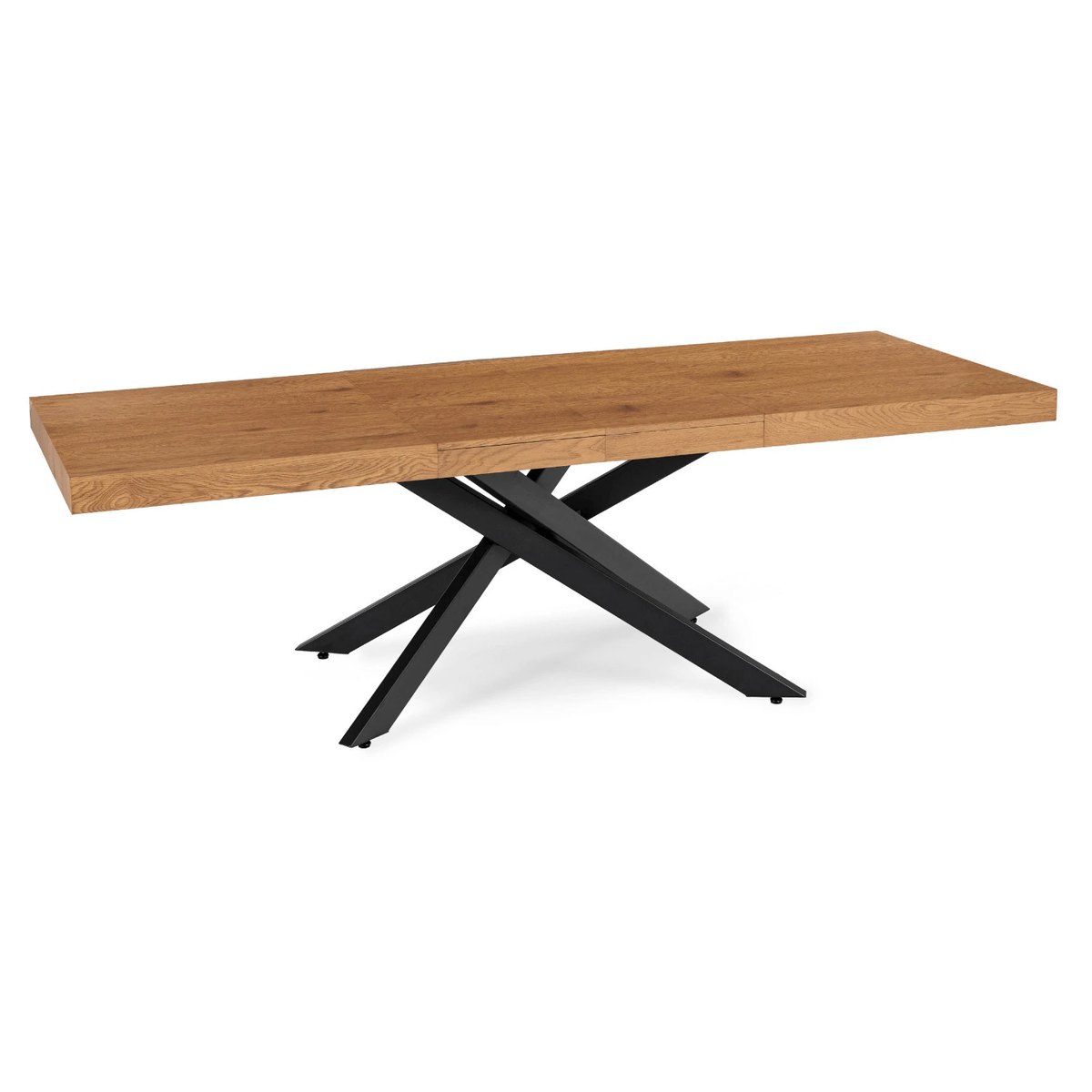 Rozkladací stôl HAMPTON – 160–240 cm, zlatý dub, čierna podnož – foto 7