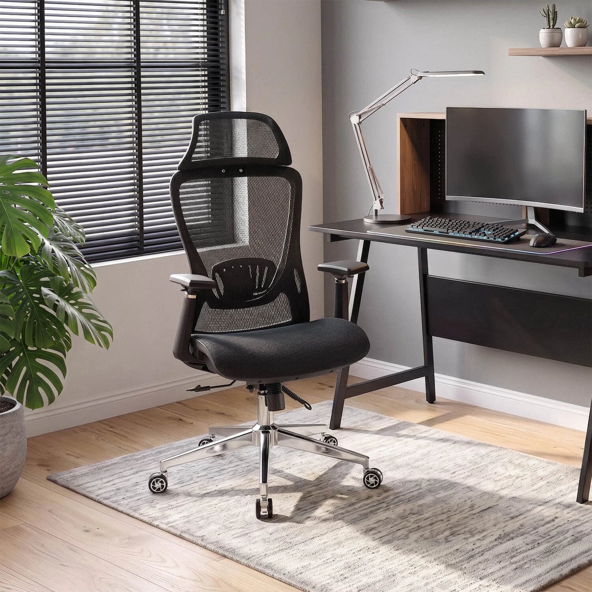 Ergonomické kancelárske kreslo LITOS – čierne – foto 2