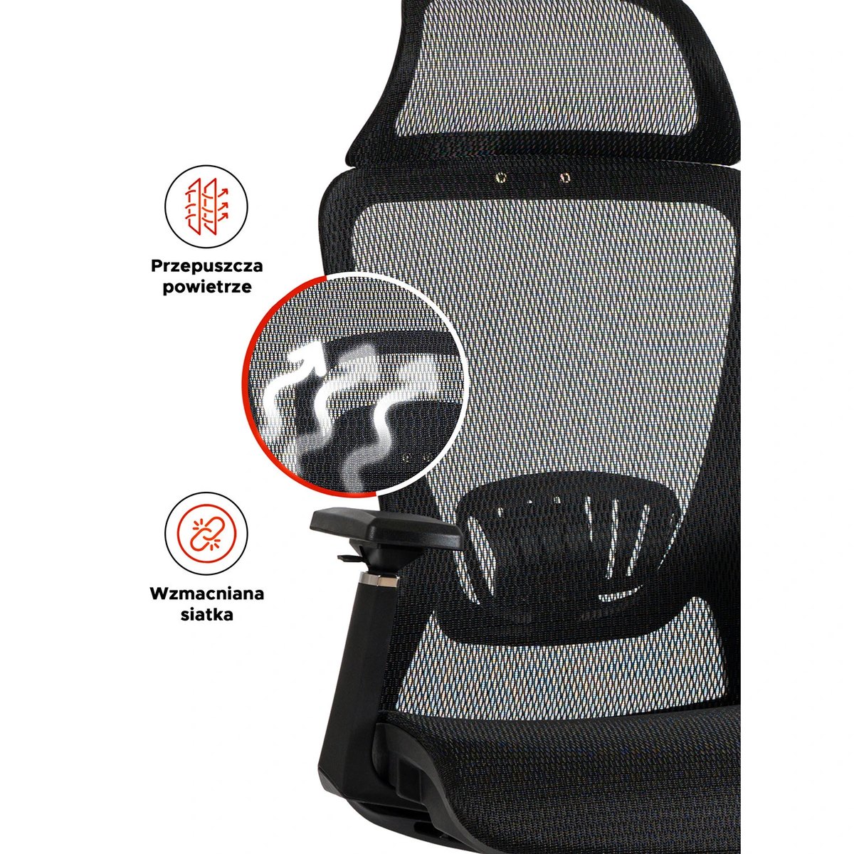 Ergonomické kancelárske kreslo LITOS – čierne – foto 5