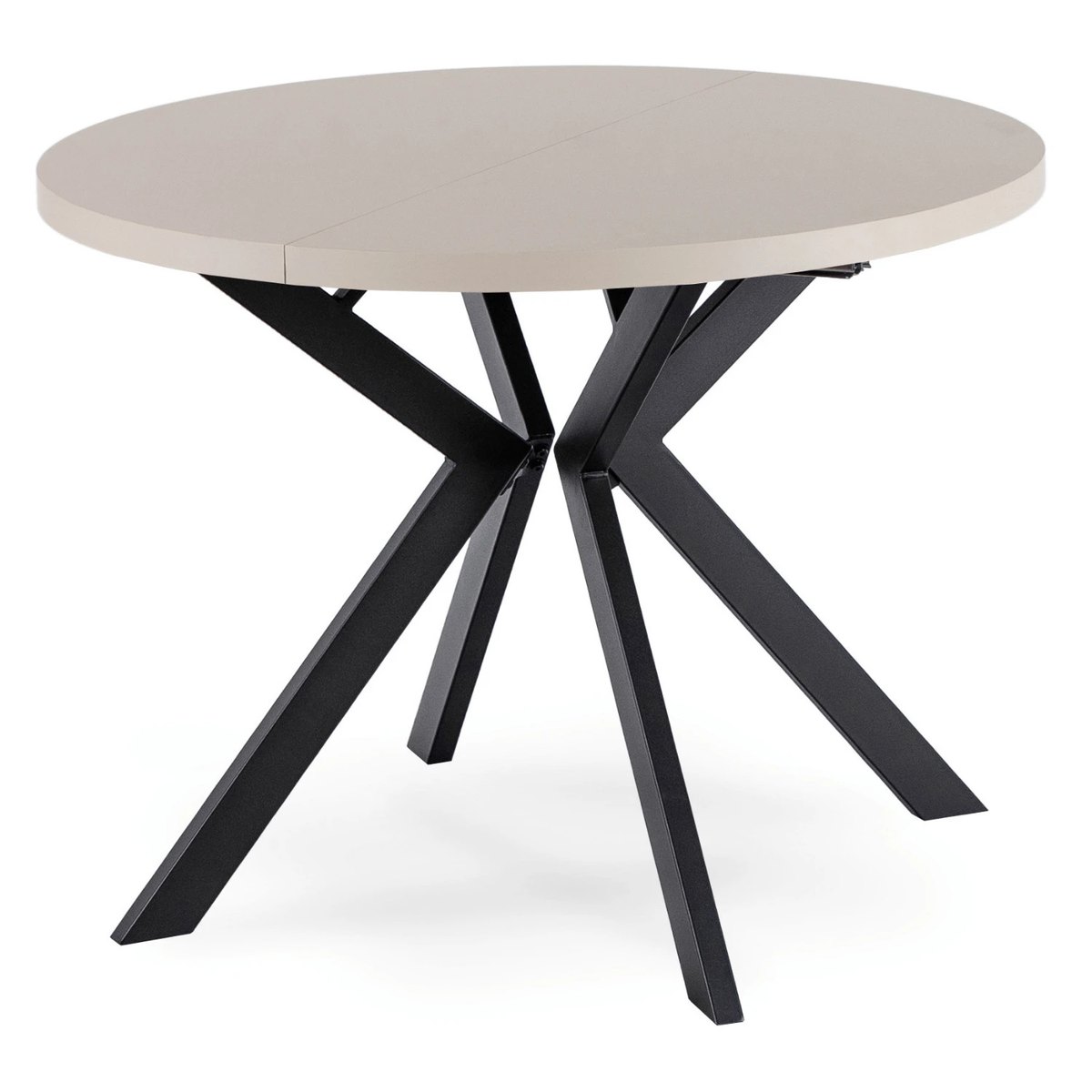 Rozkladací stôl LUKAS – 100–250 cm, kašmír, čierna podnož