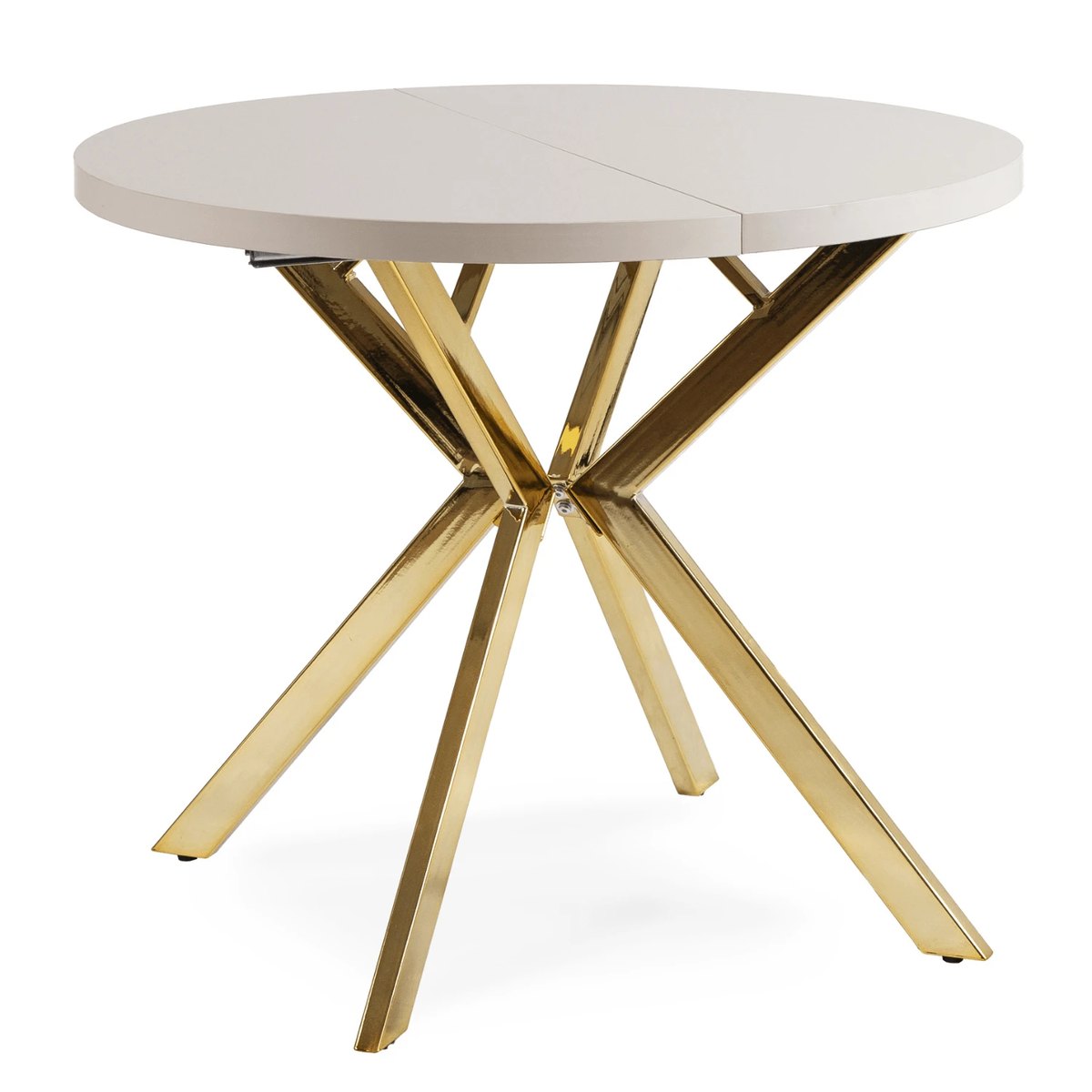 Rozkladací stôl LUKAS – 100–250 cm, kašmír, podnož zlatá