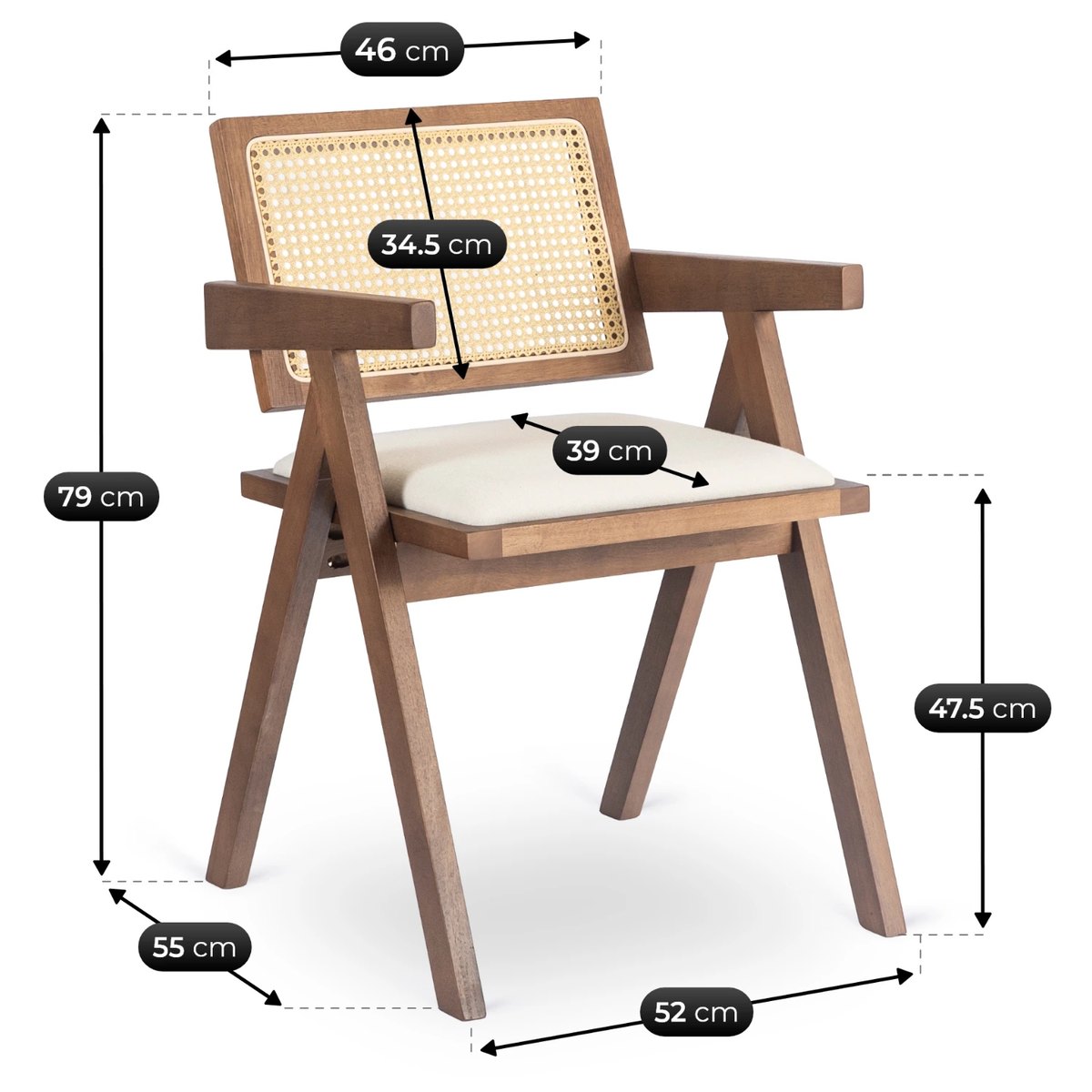 Drevená stolička MADERA 2 – orech – foto 6