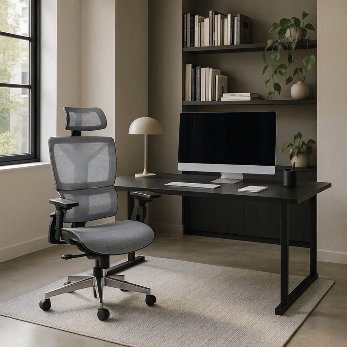 Ergonomické kancelárske kreslo MARTIN – sivé – foto 2