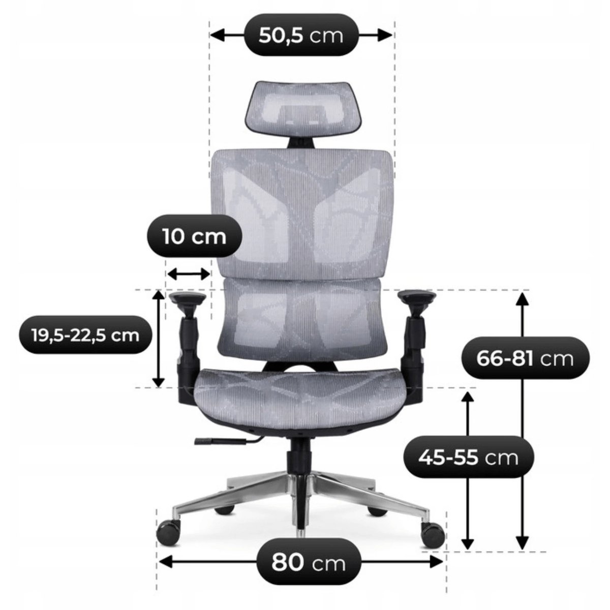 Ergonomické kancelárske kreslo MARTIN – sivé – foto 6
