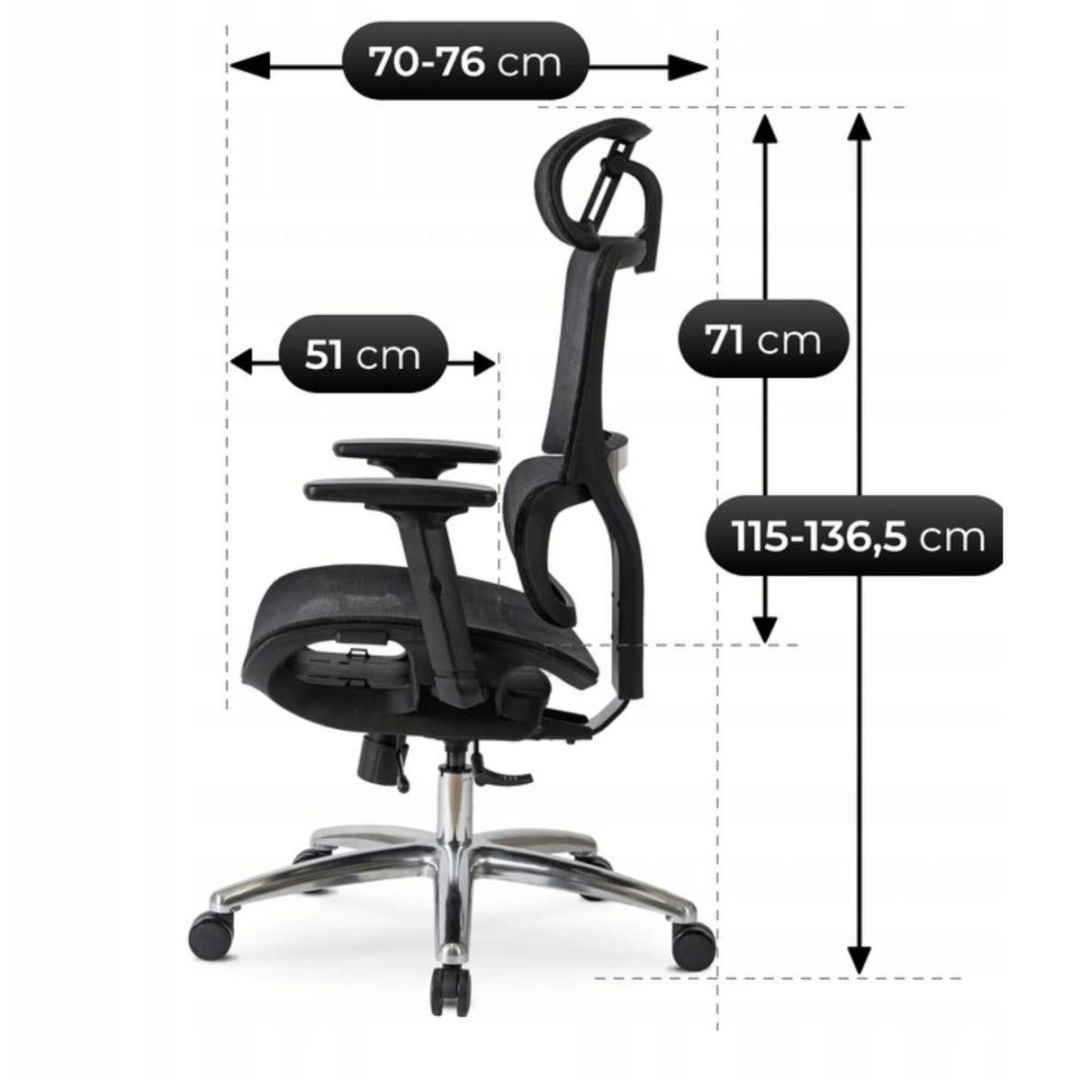 Ergonomické kancelárske kreslo ROYAL – čierne – foto 7
