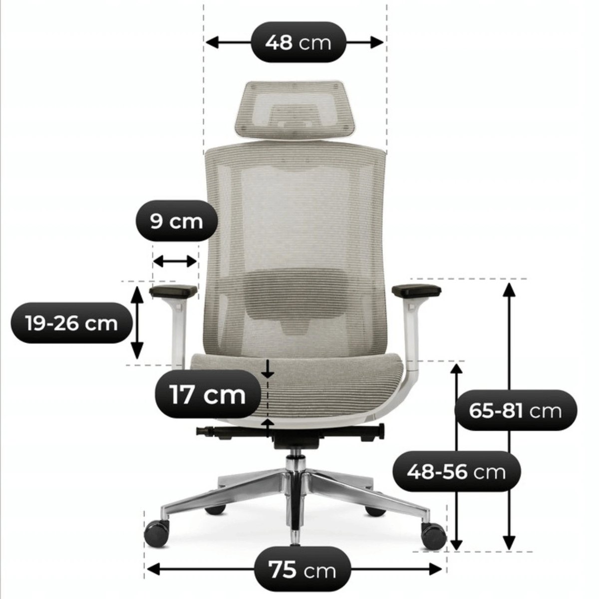 Ergonomické kancelárske kreslo SKY – béžové – foto 7
