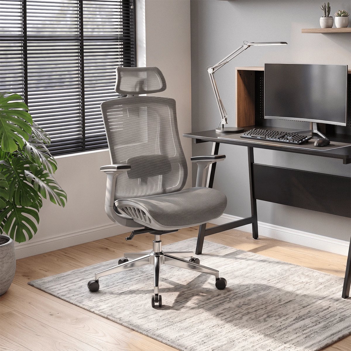 Ergonomické kancelárske kreslo SKY – sivé – foto 2