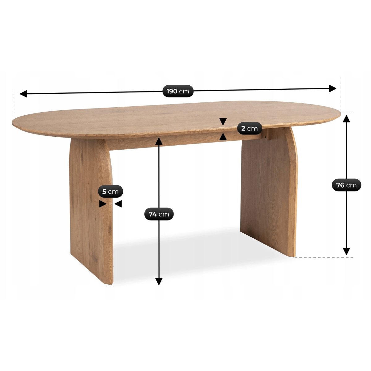 Jedálenský stôl TINO – 190 cm, dub – foto 7