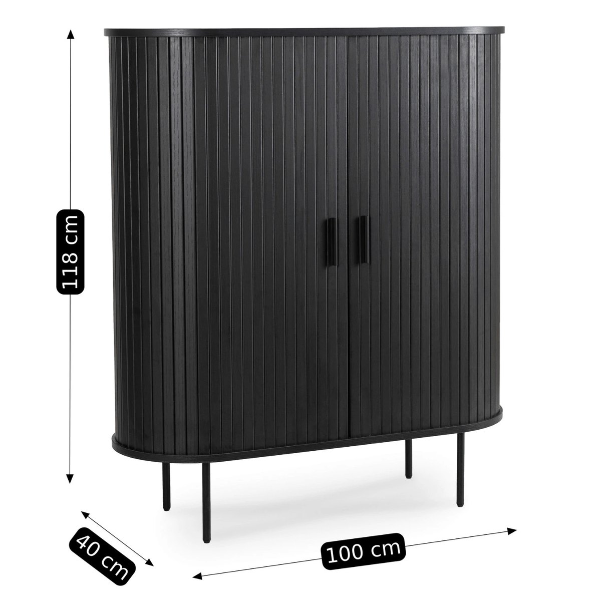 Komoda TRISH – 100 cm, čierna – foto 7