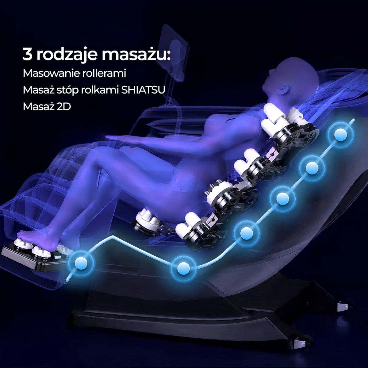 Masážne kreslo MAX – sivá ekokoža – foto 5