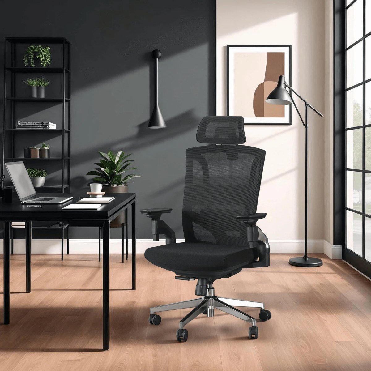 Ergonomické kancelárske kreslo WILLY – čierne – foto 2