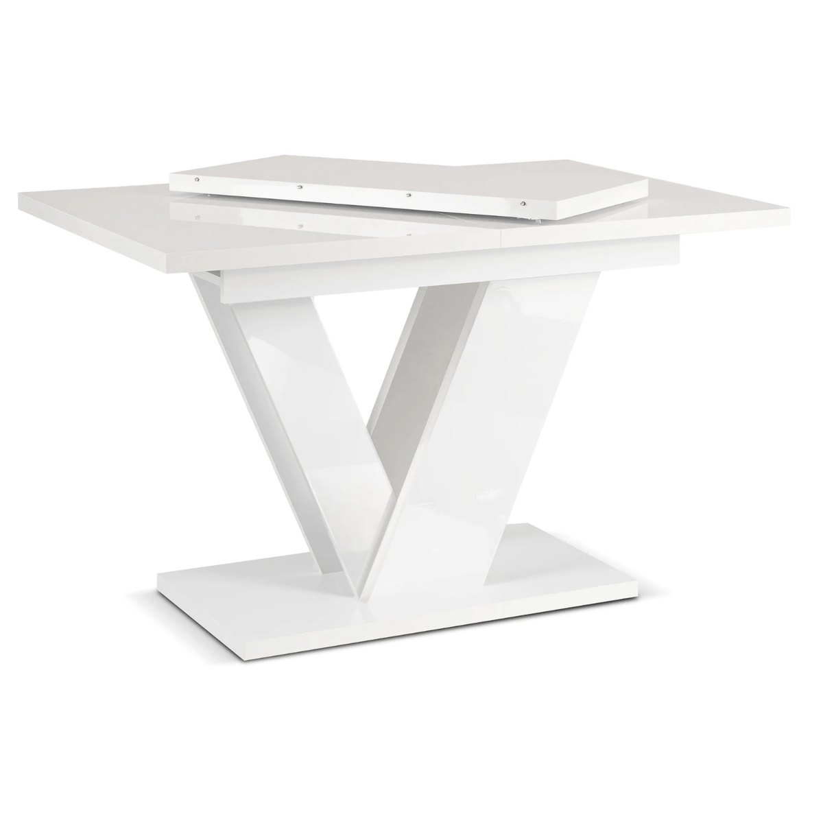 Rozkladací stôl CLARK – 120–160 cm, biela doska – foto 4