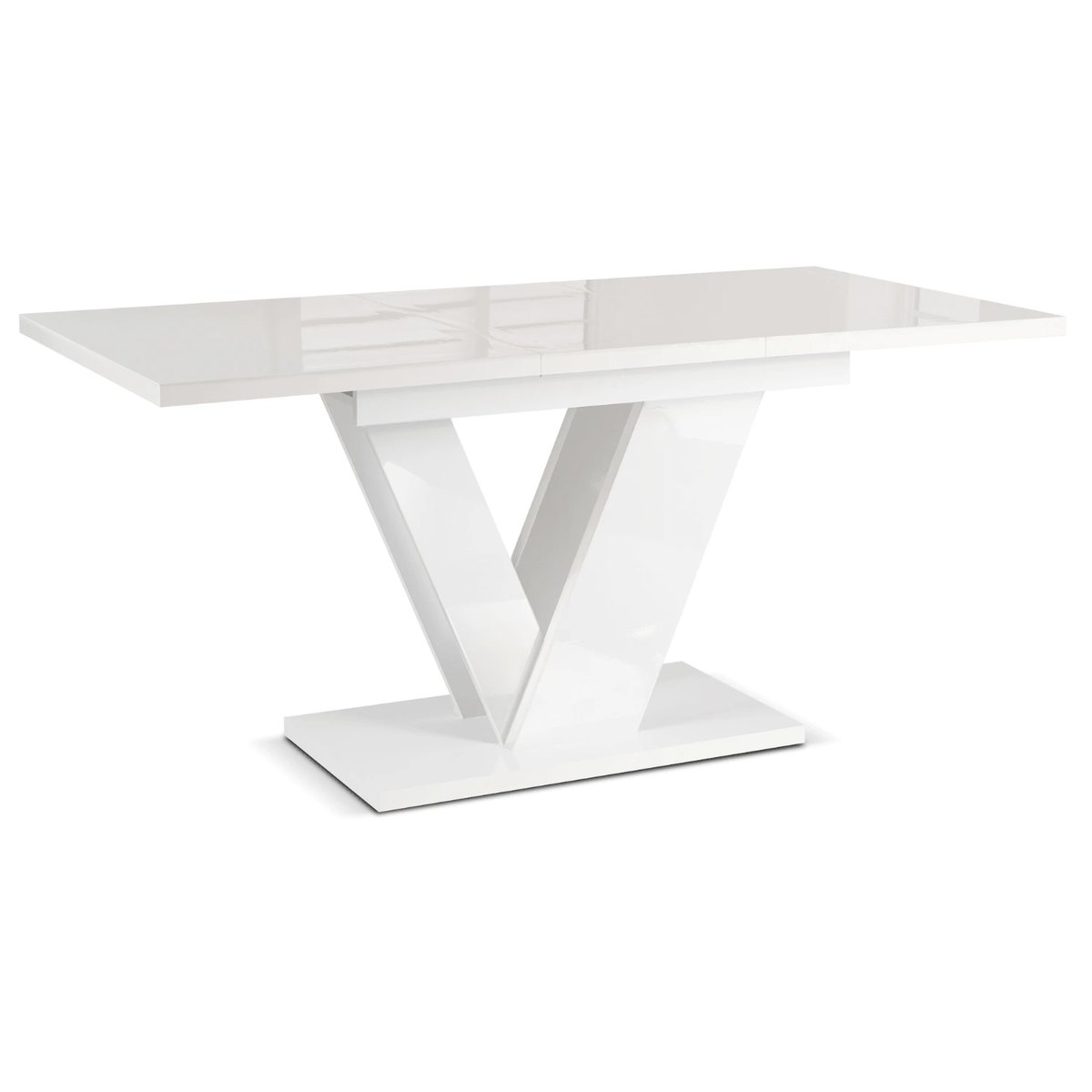 Rozkladací stôl CLARK – 120–160 cm, biela doska – foto 5