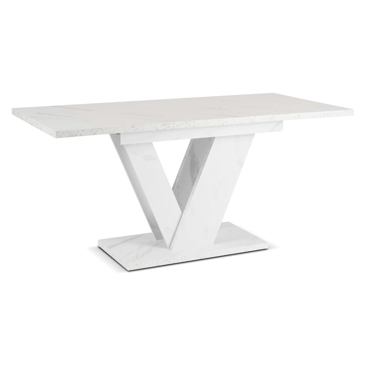 Rozkladací stôl CLARK – 120–160 cm, biely mramor – foto 5