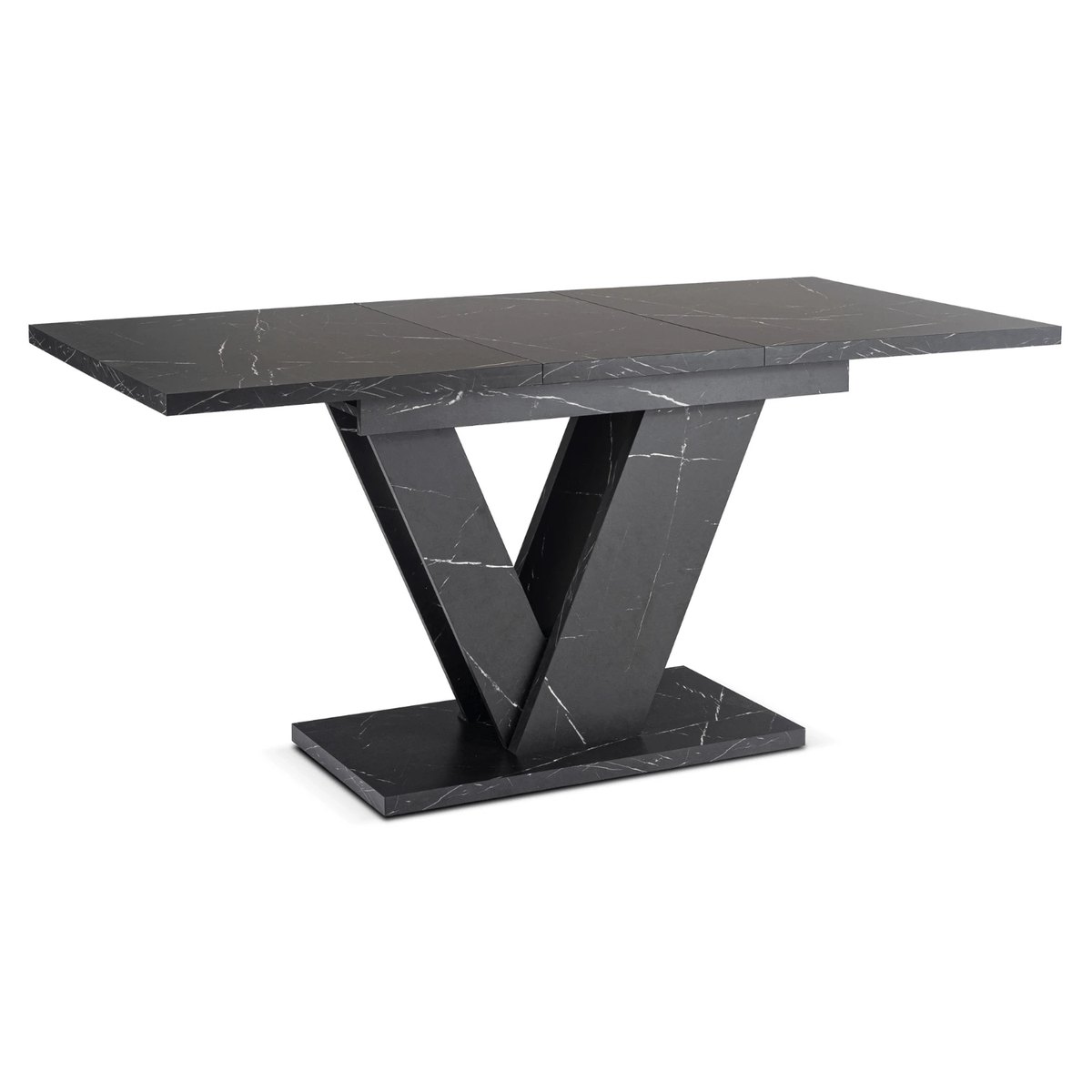 Rozkladací stôl CLARK – 120–160 cm, čierny mramor – foto 5