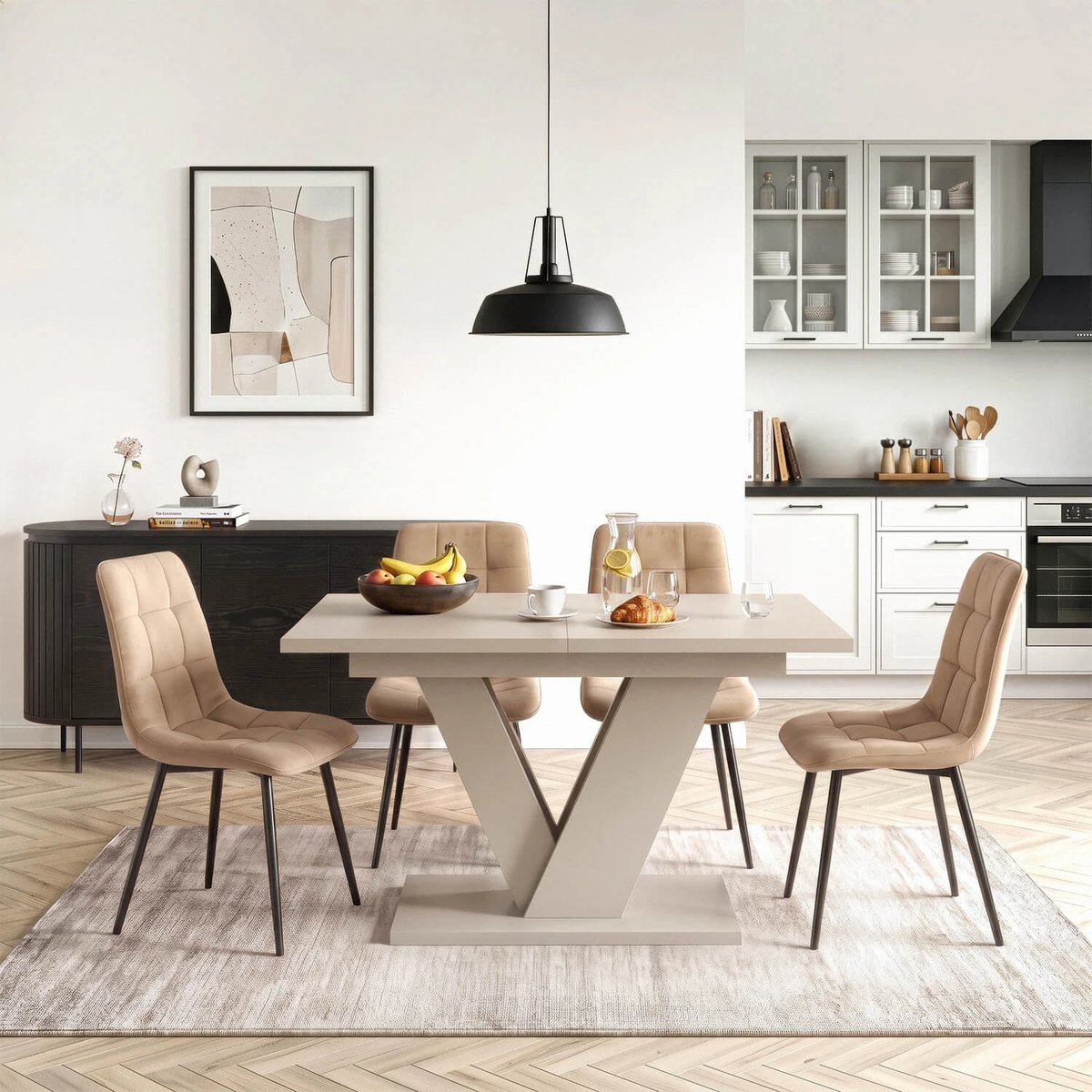 Rozkladací stôl CLARK – 120–160 cm, kašmír – foto 2