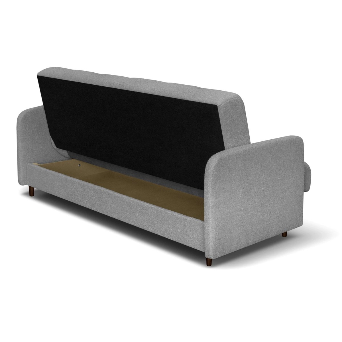 Rozkladacia pohovka TIVOLI – sivá, s úložným priestorom (boucle) – foto 4