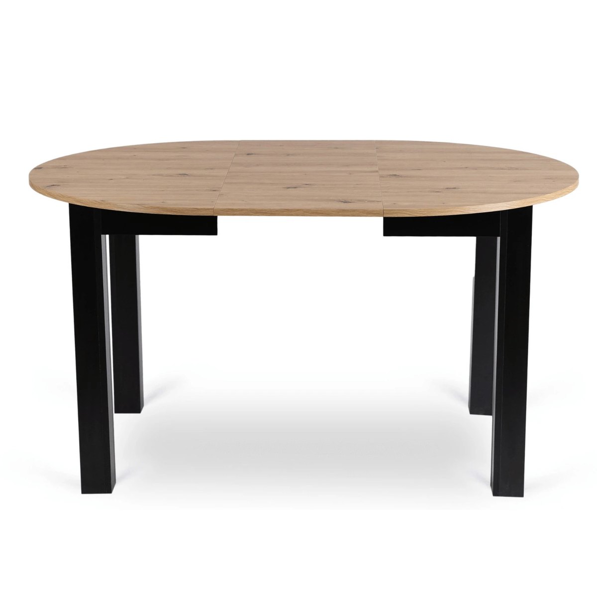 Rozkladací stôl HARRY – 102–142 cm, dub artisan, čierna podnož – foto 5