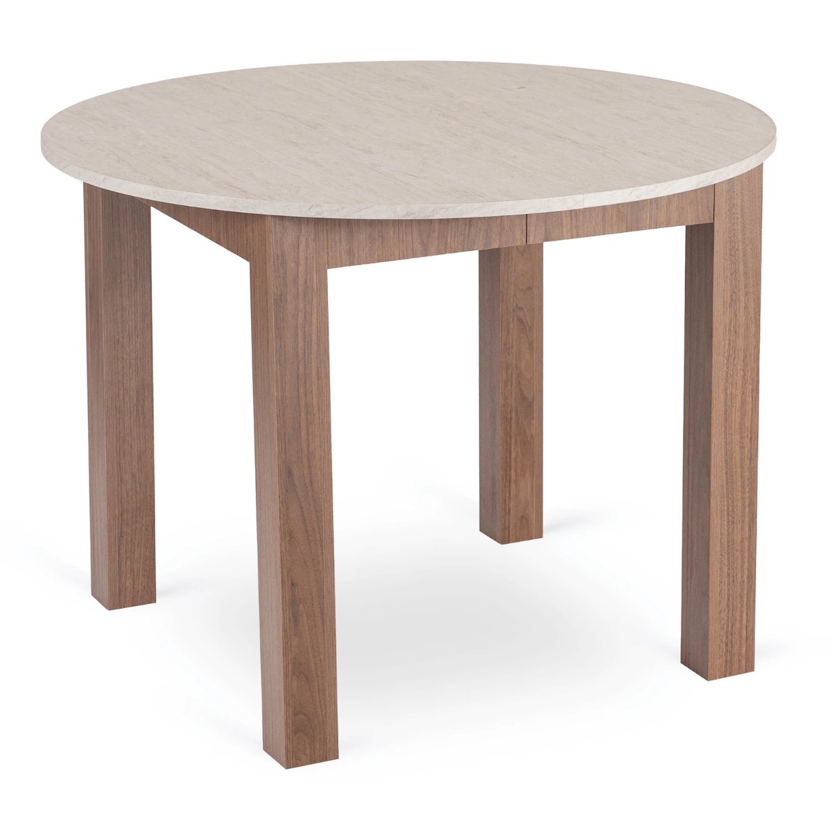 Rozkladací stôl HARRY – 102–142 cm, travertín, orech nicea podnož
