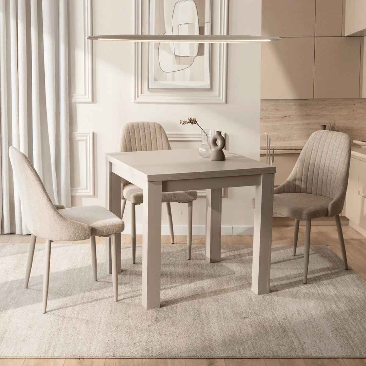 Rozkladací stôl MAX – 80–160 cm, kašmír