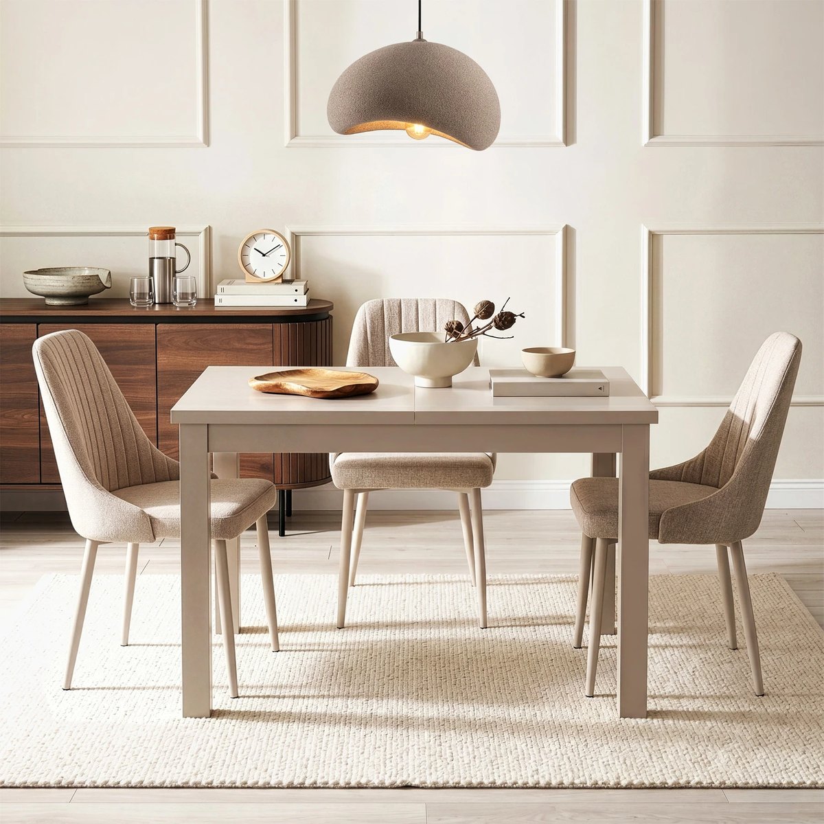 Rozkladací stôl SKUBI – 120–160 cm, kašmír – foto 2