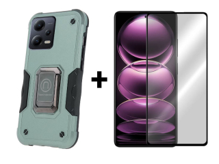 SKLO + PUZDRO 2v1 pre Xiaomi Redmi Note 12 Pro 5G - Tvrdené BULKY zelené