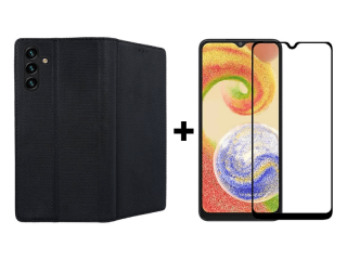 SKLO + PUZDRO 2v1 pre Samsung Galaxy A13 5G / A04s - Knižkové MAGNET čierne